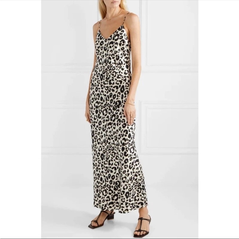 Anine Bing Rosemary Silk Leopard-Print Slip Dress Large $450 - Picture 5 of 8